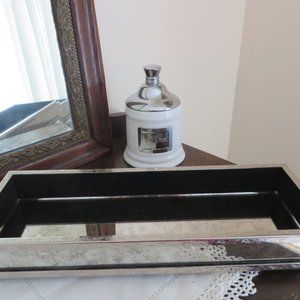 Mirrored Vanity Tray for Bathroom or Dresser + SWABS holder